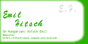 emil hitsch business card